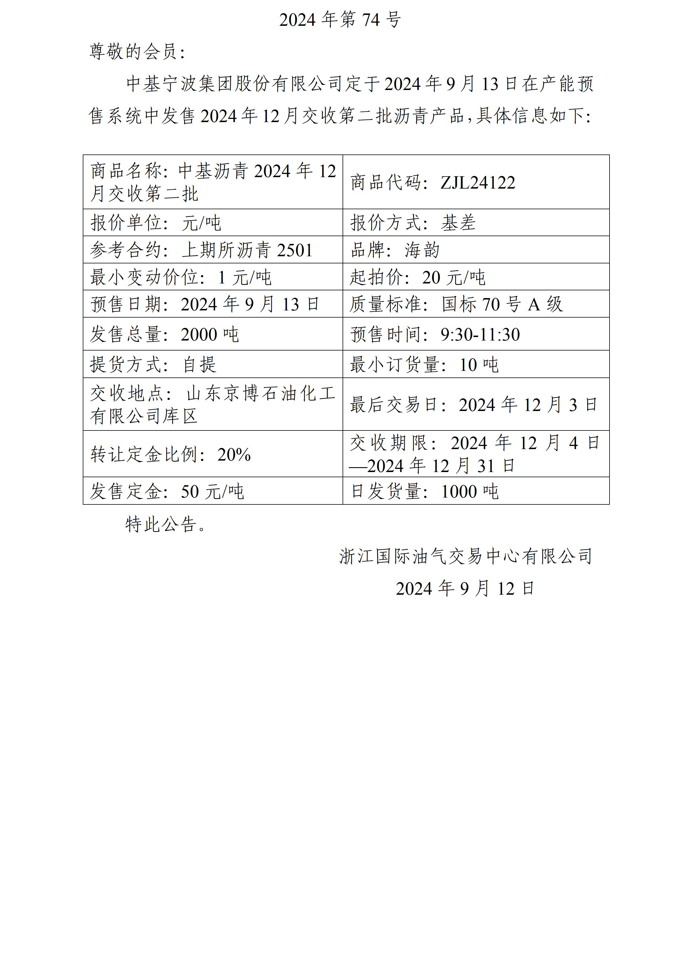 關(guān)于中基寧波集團股份有限公司預售2024年12月交收第二批瀝青產(chǎn)品的公告_01.jpg